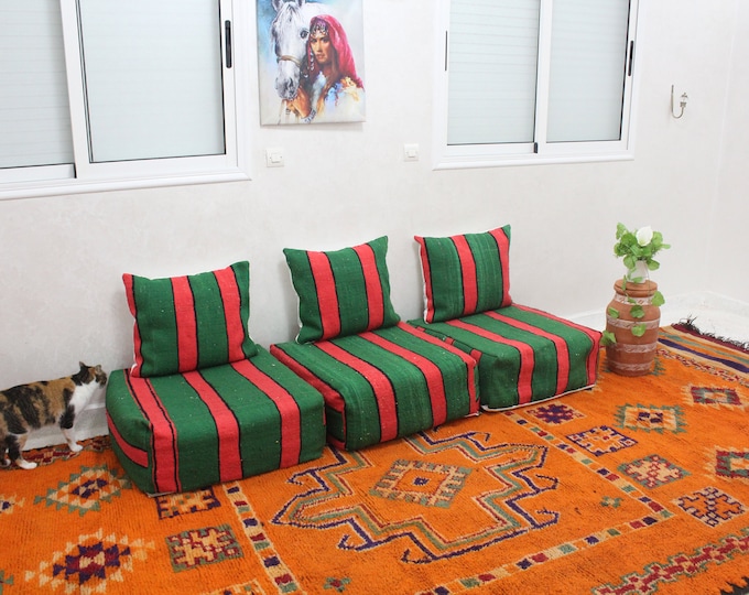 Moroccan sofa, Moroccan Floor sofa, Moroccan floor couch, set of floor sofa pillows pouf, floor pillows, floor pouf