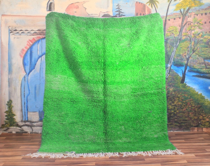 Moroccan Green rug, Beni ourain Green rug, wool berber rug, Custom rug, handmade rug, Genuine lamb wool, Green carpet, Wool rug