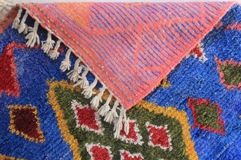 colorful moroccan rug, custom fabulous boujad rug, azilal rug, abstract multicolored carpet, handmade moroccan rug, bohemian rug image 10