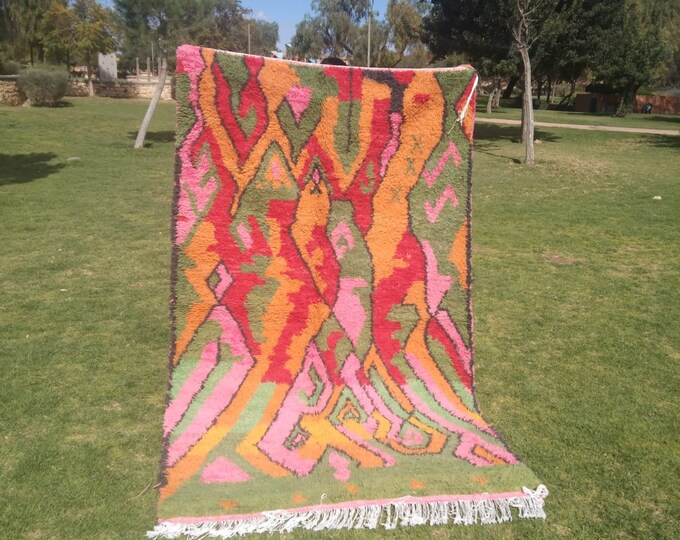 Custom Fabulous Boujad Rug, Authentic Moroccan Rug, Abstract Multicolored Carpet, Handmade Moroccan Rug, Bohemian rug