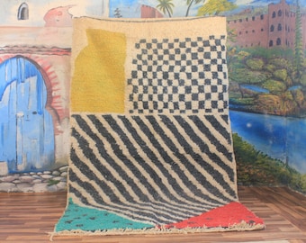 Custom Fabulous Boujad Rug, Authentic Moroccan Rug, Abstract Multicolored Carpet, Handmade Moroccan Rug, Bohemian rug