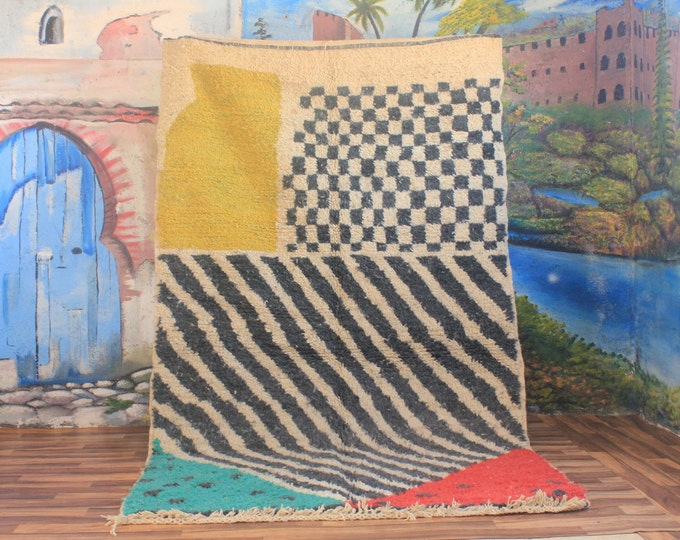 Custom Fabulous Boujad Rug, Authentic Moroccan Rug, Abstract Multicolored Carpet, Handmade Moroccan Rug, Bohemian rug
