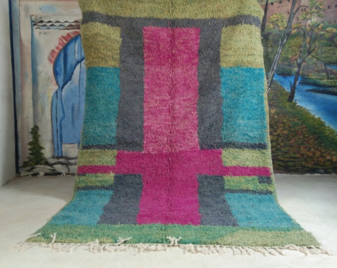 Custom Fabulous Azilal Rug, Authentic Moroccan Rug, Azilal rug, Abstract Multicolored Carpet, Handmade Moroccan Rug, Bohemian rug
