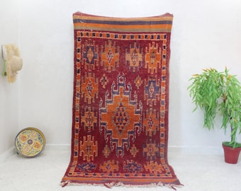 Vintage Beni Mguild rug, Authentic Moroccan Rug 3x6 ft