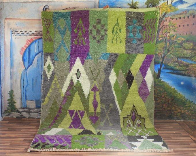 Amazing Multicolored Rug - Custom Fabulous Boujaad Rug - Handmade Rug - Moroccan Berber Rug - Traditional Moroccan Carpe