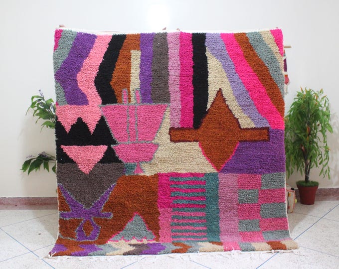 Authentic Moroccan Rug, Custom Fabulous Boujad Rug, Azilal rug, Abstract Multicolored Carpet, Handmade Moroccan Rug, Bohemian Rug