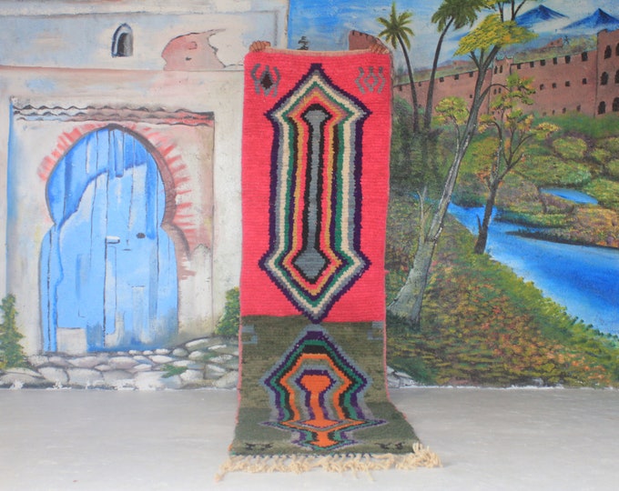 Custom Fabulous Boujad Rug, Authentic Moroccan Rug, Abstract Multicolored Carpet, Handmade Moroccan Rug, Bohemian rug