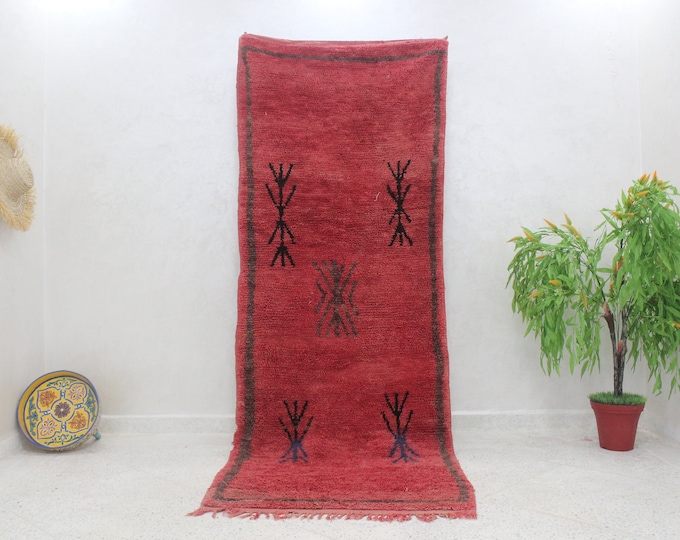 Vintage Runner Rug, Moroccan Berber Hallway Runner Rug, 3x9 ft
