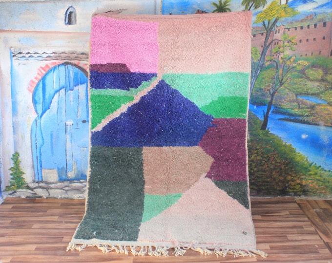 Authentic Moroccan Rug, Custom Fabulous Boujad Rug, Azilal rug, Abstract Multicolored Carpet, Handmade Moroccan Rug, Bohemian Rug