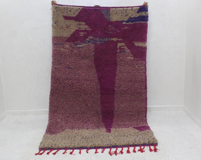 Azilal rug - Authentic Moroccan rug - Berber carpet - Handmade rug - Area rug - Genuine Wool rug - Tapis berbere - Purple Rug