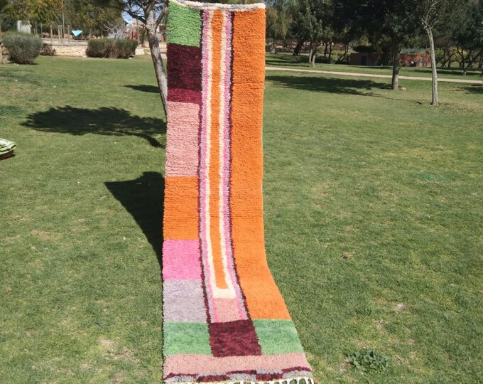 custom runner moroccan Hand knotted Runner rug, wool rug shaggy rug, Authentic Moroccan Rug, Moroccan fluffy Rug