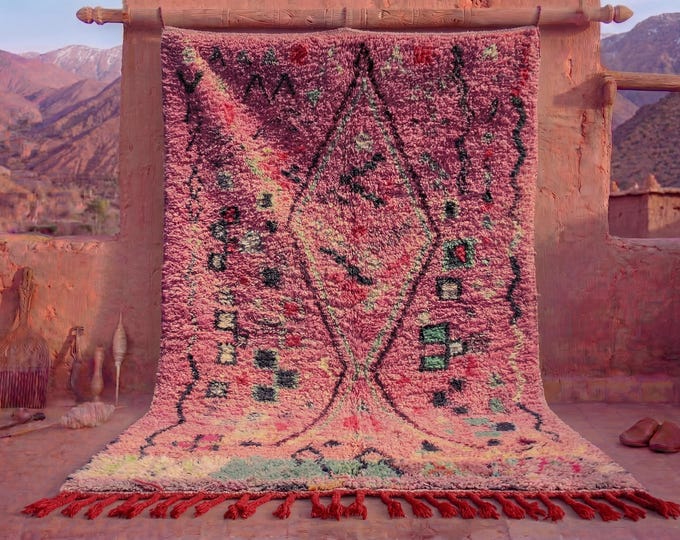 Authentic Moroccan Rug, Custom Fabulous Boujad Rug, Azilal rug, Abstract Multicolored Carpet, Handmade Moroccan Rug, Bohemian Rug