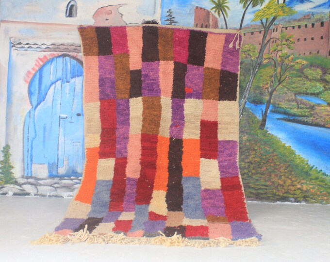 Custom Fabulous Boujad Rug, Authentic Moroccan Rug, Abstract Multicolored Carpet, Handmade Moroccan Rug, Bohemian rug
