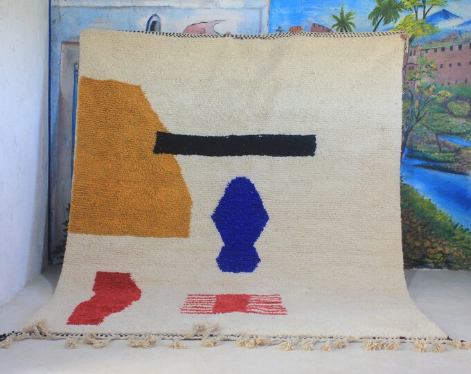 Colorful Moroccan Rug, Custom Fabulous Boujad Rug, Azilal rug, Abstract Multicolored Carpet, Handmade Moroccan Rug, Bohemian rug