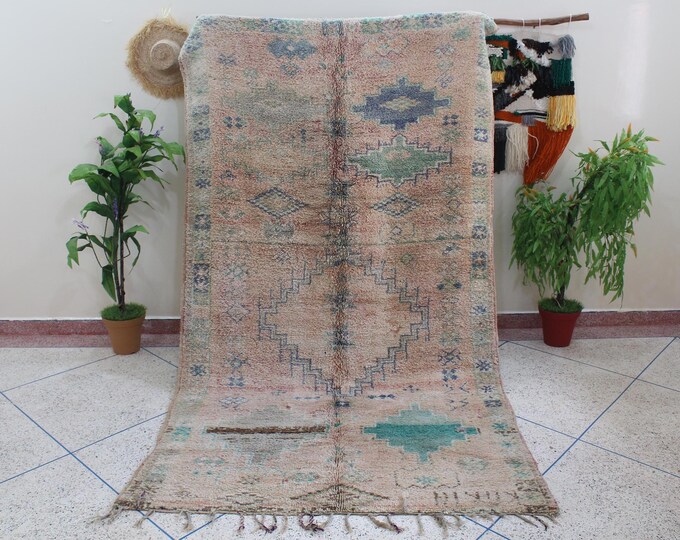 Amazing Multicolored Rug - Vintage Fabulous Boujaad Rug - Handmade Rug - Moroccan Berber Rug - Traditional Moroccan Carpet - 5.0x8.6ft