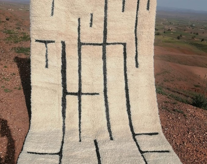 Moroccan Handmade Rug  Carpet Abstract Rug Handmade Wool Rug Berber Azilal Rug Handwoven Wool Rug