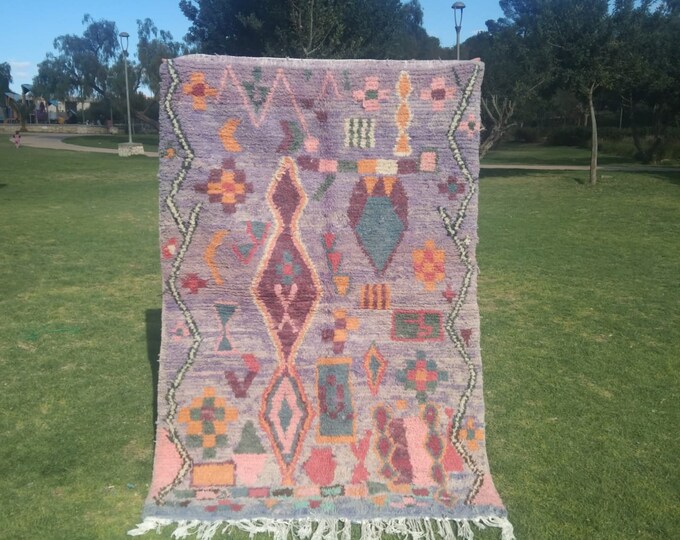 Moroccan Handmade Rug  Carpet Abstract Rug Handm  Wool Rug Berber Azilal Rug Handwoven Wool Rug