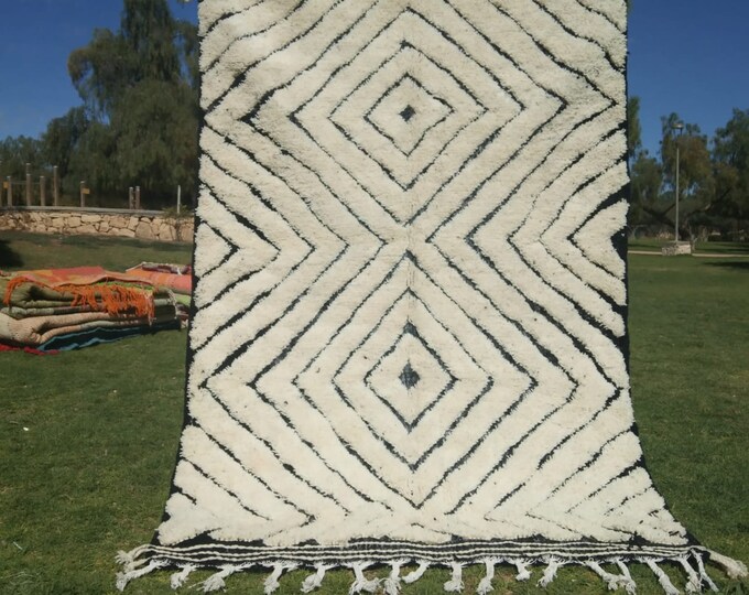 moroccan rug custom beni ouarain - authentic beni ourain rug, moroccan beni rug, natural wool area rug, handmade furniture