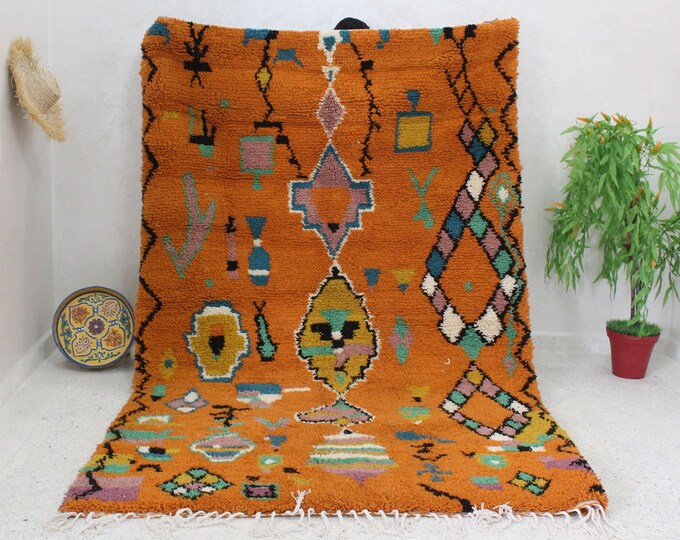 colorful moroccan rug, custom fabulous boujad rug, azilal rug, abstract multicolored carpet, handmade moroccan rug, bohemian rug