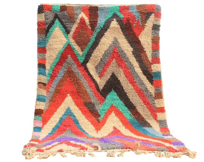 Authentic Moroccan Rug, Custom Fabulous Boujad Rug, Azilal rug, Abstract Multicolored Carpet, Handmade Moroccan Rug, Bohemian Rug