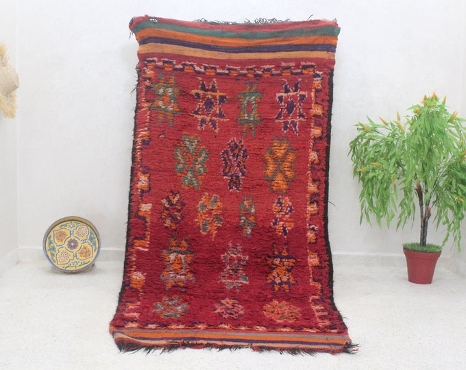 Gorgeous Boujaad Rug 8 ft x 4 ft, Moroccan Handmade Carpet, Berber Rug, Abstract Rug, boujad rug, Authentic Rug