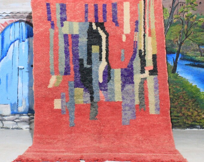 Custom Fabulous Boujad Rug, Authentic Moroccan Rug, Abstract Multicolored Carpet, Handmade Moroccan Rug, Bohemian rug