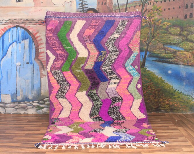 Authentic Moroccan Rug, Custom Fabulous Boujad Rug, Azilal rug, Abstract Multicolored Carpet, Handmade Moroccan Rug, Bohemian Rug