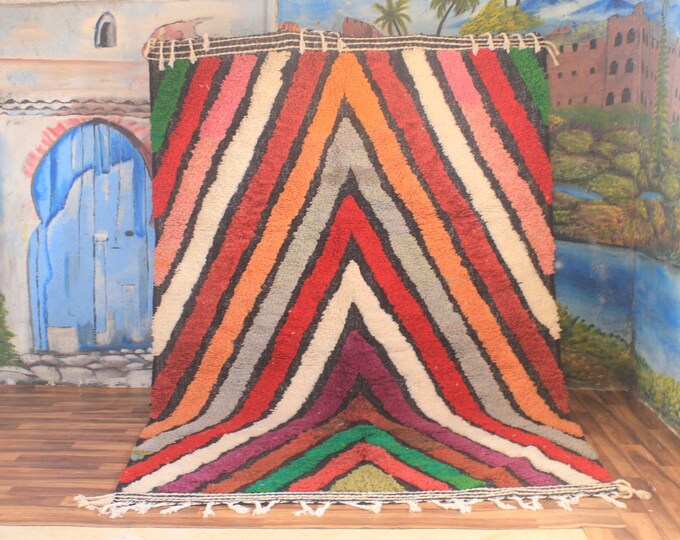 Custom Fabulous Azilal Rug, Authentic Moroccan Rug, Azilal rug, Abstract Multicolored Carpet, Handmade Moroccan Rug, Bohemian rug