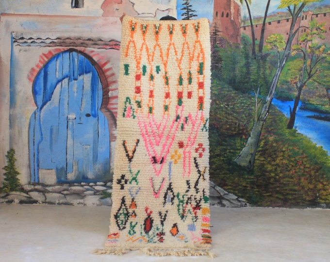 custom runner moroccan Hand knotted Runner rug, wool rug shaggy rug, Authentic Moroccan Rug, Moroccan fluffy Rug