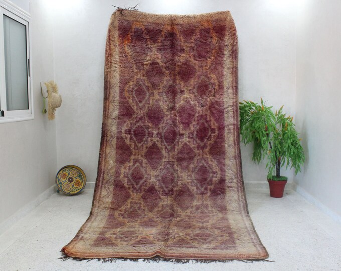 Authentic Moroccan Rug, Vintage Beni Ourain Rug,  11.6x5.4 FT, Vintage Moroccan