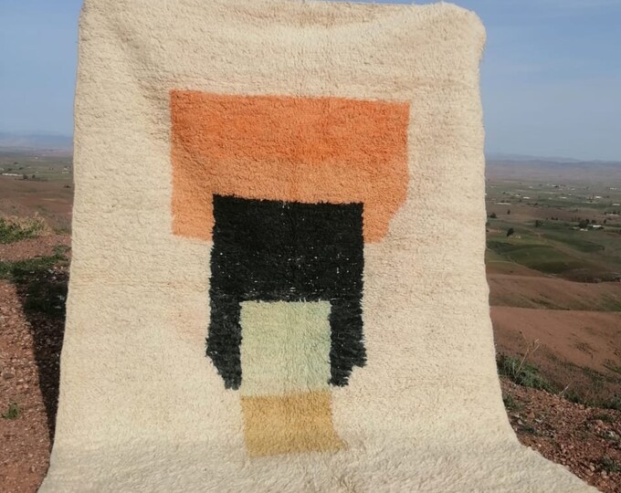 Moroccan Handmade Rug  Carpet Abstract Rug Handmade Wool Rug Berber Azilal Rug Handwoven Wool Rug