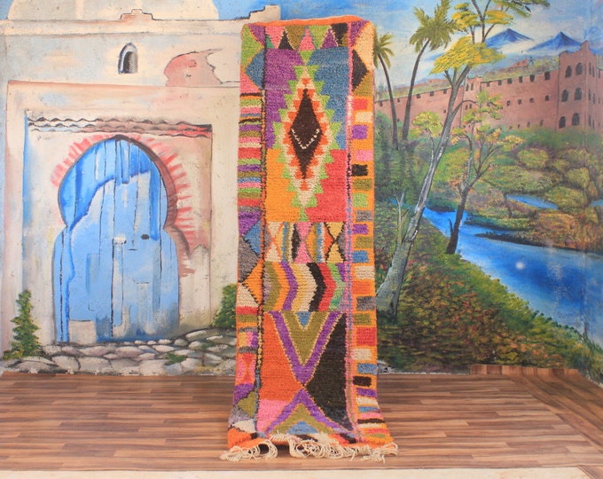 custom runner moroccan Hand knotted Runner rug, wool rug shaggy rug, Authentic Moroccan Rug, Moroccan fluffy Rug
