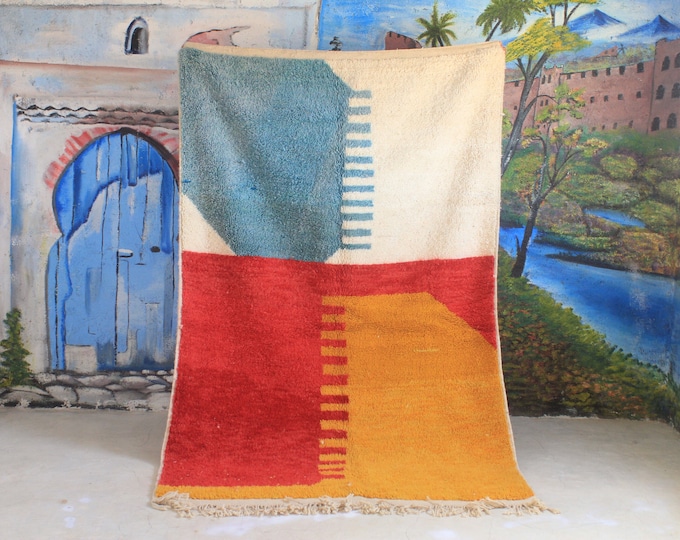 Custom Fabulous Azilal Rug, Authentic Moroccan Rug, Azilal rug, Abstract Multicolored Carpet, Handmade Moroccan Rug, Bohemian rug