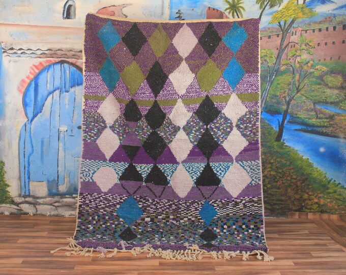 Colorful Moroccan Rug, Custom Fabulous Boujad Rug, Abstract Multicolored Carpet, Handmade Moroccan Rug, Bohemian rug