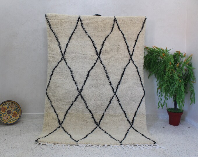 beni ourain rug, authentic moroccan rug, berber carpet, genuine wool rug, handmade rug, beni ourain style, area rug, tapis berbere