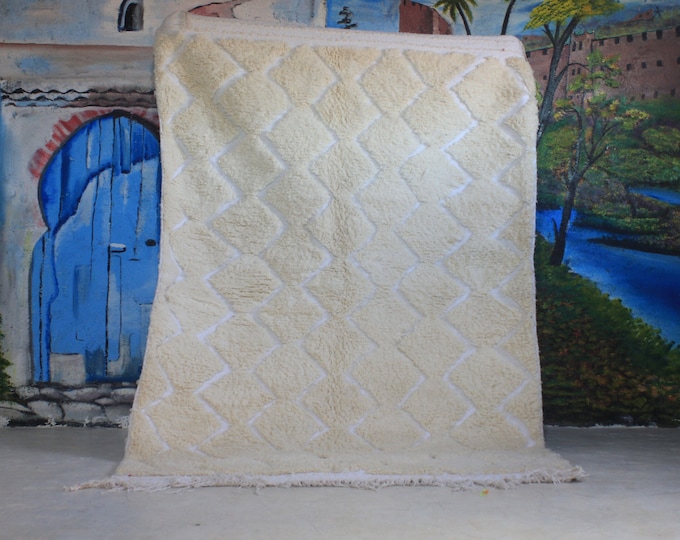 moroccan rug custom beni ouarain - authentic beni ourain rug, moroccan beni rug, natural wool area rug, handmade furniture