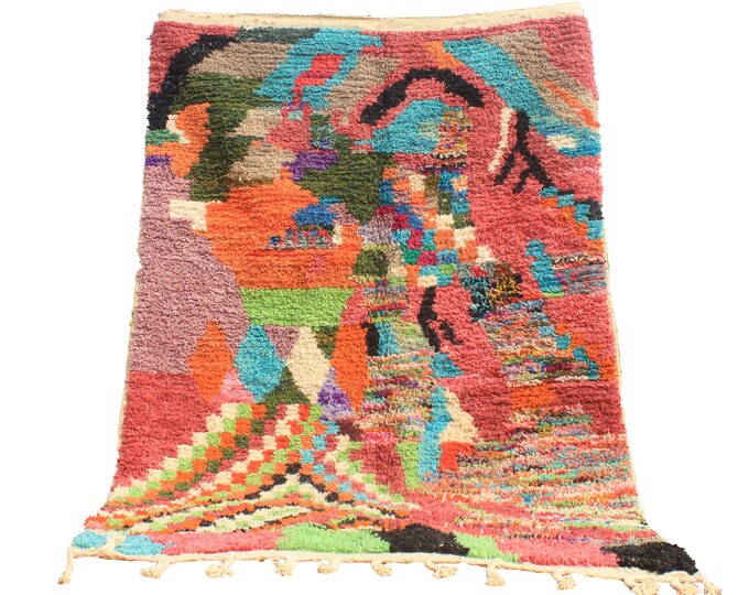 Authentic Moroccan Rug, Custom Fabulous Boujad Rug, Azilal rug, Abstract Multicolored Carpet, Handmade Moroccan Rug, Bohemian Rug