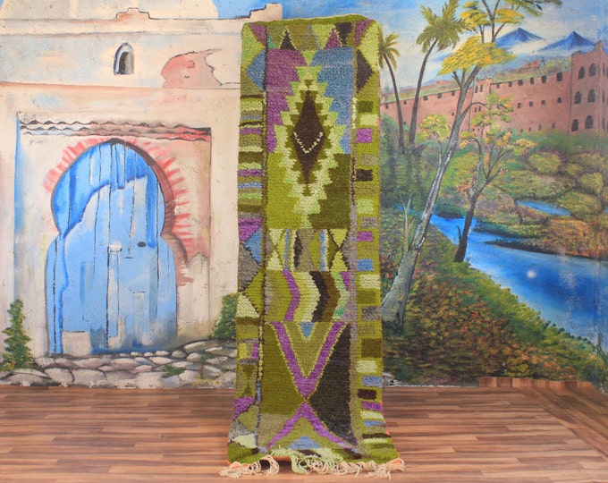 custom runner moroccan Hand knotted Runner rug, wool rug shaggy rug, Authentic Moroccan Rug, Moroccan fluffy Rug