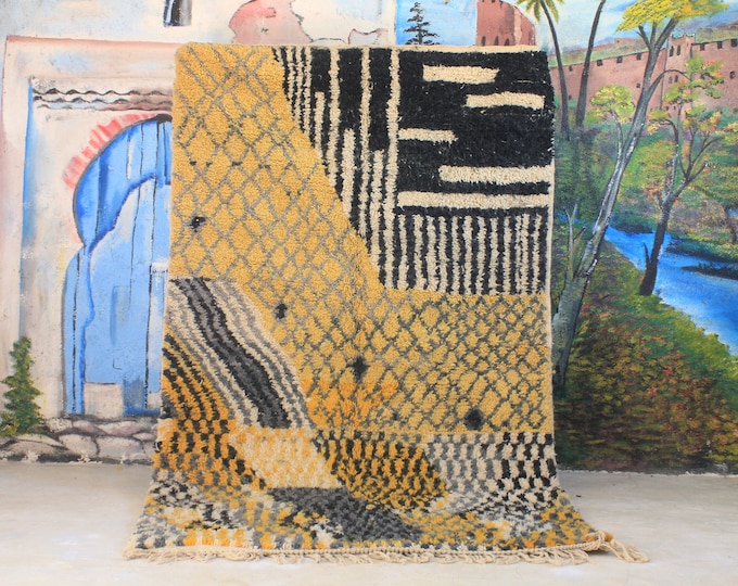 colorful moroccan rug, custom fabulous boujad rug, azilal rug, abstract multicolored carpet, handmade moroccan rug, bohemian rug