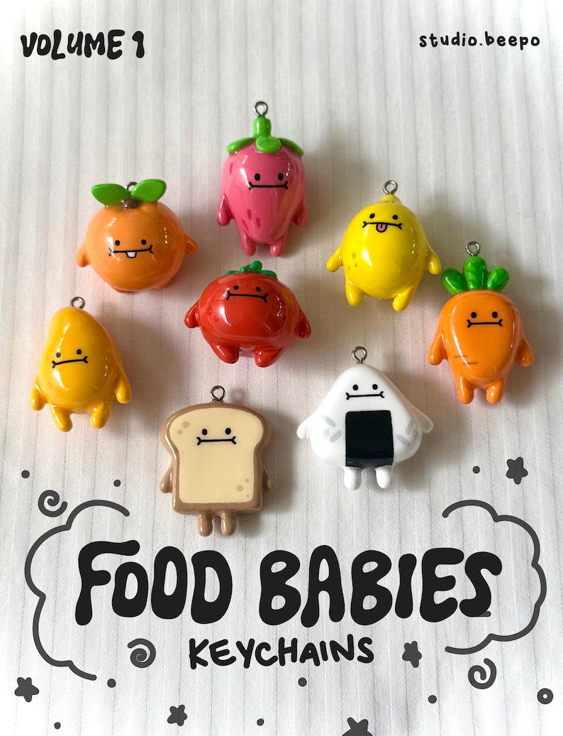 Food Babies Keychain Series Vol. 1 | Handmade Polymer Clay Charm image 1