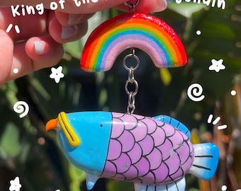 King of the Pond Keychain | Handmade Polymer Clay Fish Charm (PRE-ORDER)