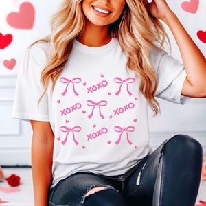 XOXO Bow PNG and SVG, Valentines Day Png and Svg, Heart Svg, Hugs and Kisses Png