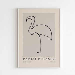 Pablo Picasso Exhibition Line art, Picasso Print, Picasso The Flamingo Poster, Flamingo Print, Picasso Poster, Digital Download