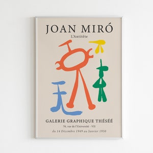Miro Exhibition Poster, Printable Wall Art Print, Miro Lithograph Painting, Museum Poster, Colorful Drawing, Trendy Wall Art,