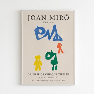 Miro Exhibition Poster, Printable Wall Art Print, Miro Lithograph Painting, Museum Poster, Colorful Drawing, Trendy Wall Art, Digital Print