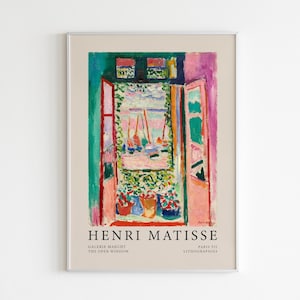 Henri Matisse, Matisse Print, Matisse Open Window Poster, Exhibition Poster, Matisse Landscape Print, Mid Century Modern, Digital Download