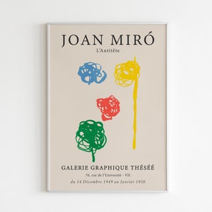 Miro Exhibition Poster, Printable Wall Art Print, Miro Lithograph Painting, Museum Poster, Colorful Drawing, Trendy Wall Art, Digital Print