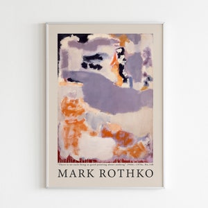Affiche Mark Rothko, impression Mark Rothko, affiche d&#39;exposition, affiche du milieu du siècle, affiche vert-jaune, n° 14B