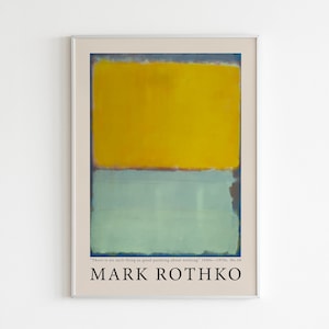 Affiche Mark Rothko, imprimé Mark Rothko, affiche d’exposition, affiche du milieu du siècle, affiche vert-jaune