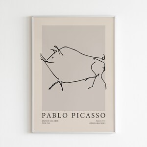 Pablo Picasso Print,Picasso Print,Picasso The Pig Poster,The Pig Print,Picasso Print,Canvas Poster,Digital Download,Printable Mid-Centur Art
